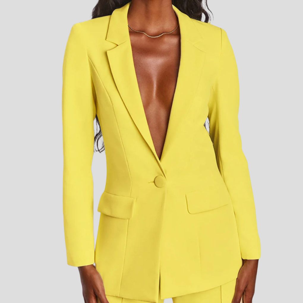 Carina | Traje de Blazer con Solapa y Pantalón Recto, Elegante