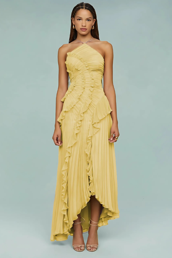 Liyana | Vestido con Volante en Espiral, Fluido y Femenino