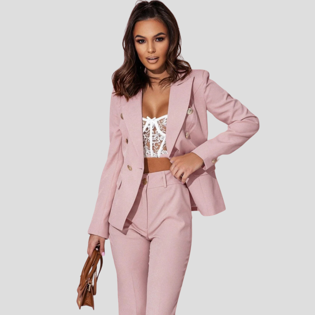 Atenea | Traje de Blazer Cruzada y Pantalón de Sastre, Elegante