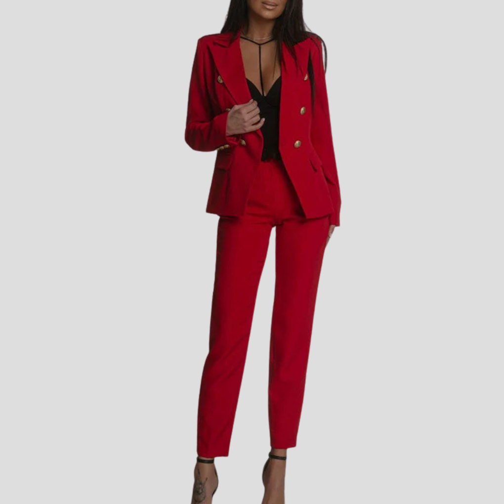 Atenea | Traje de Blazer Cruzada y Pantalón de Sastre, Elegante