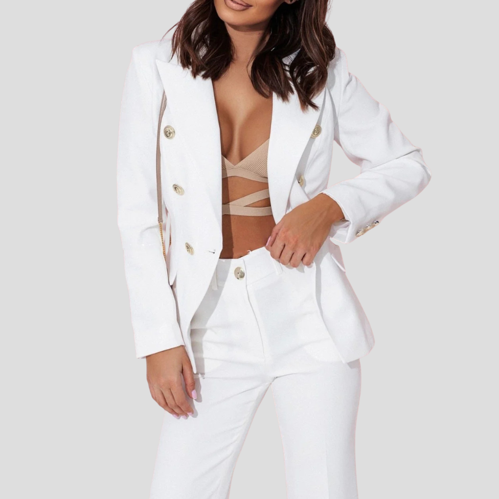 Atenea | Traje de Blazer Cruzada y Pantalón de Sastre, Elegante
