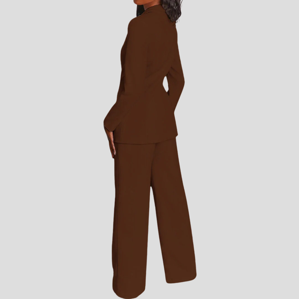 Carina | Traje de Blazer con Solapa y Pantalón Recto, Elegante
