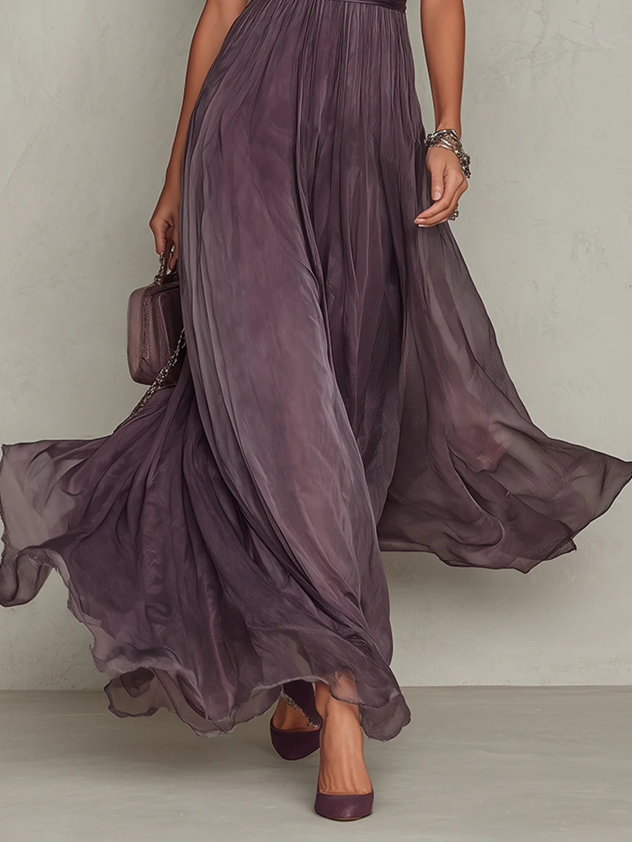 Ashley | Vestido Maxi de Gasa Vintage, Elegante y Fresco