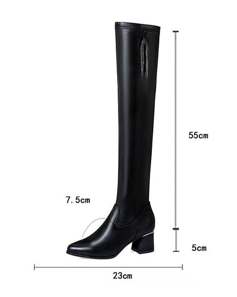 Botas Altas Cálidas con Cremallera Lateral