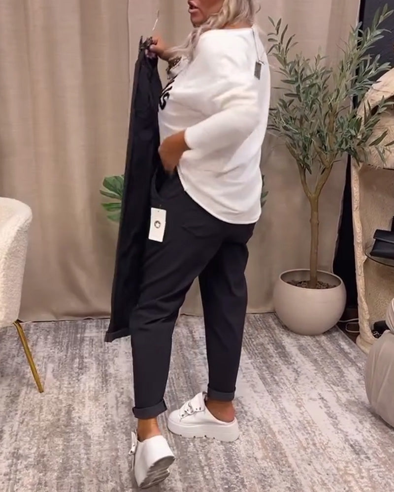 Diamante | Pantalón Casual Liso con Bolsillo, Básico Elegante