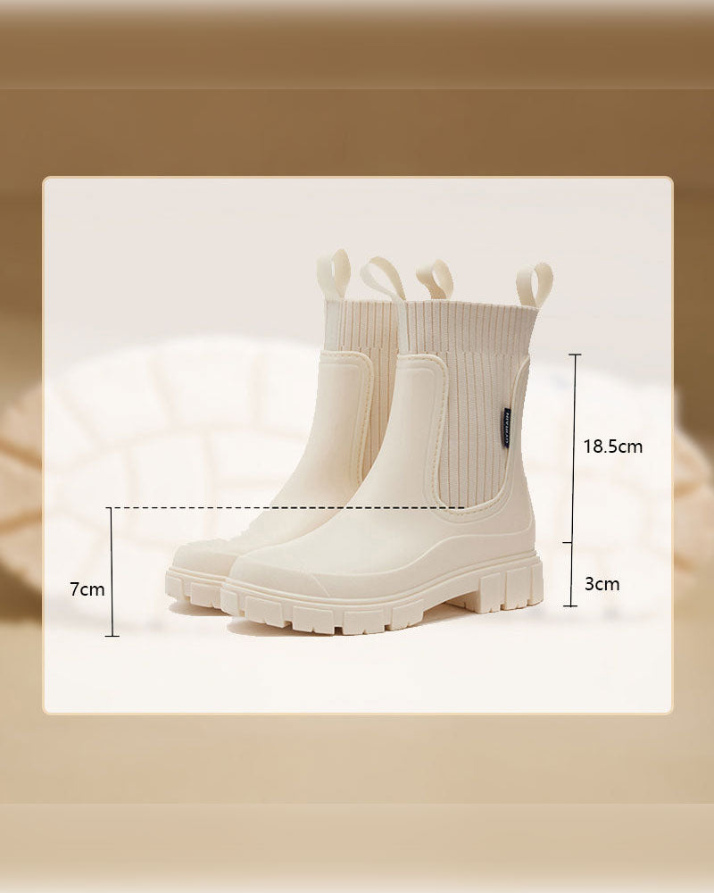 Botas Impermeables de Media Caña con Suela Gruesa