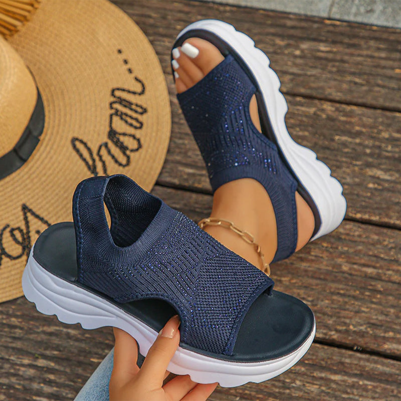 Sandalias de Plataforma con Rejilla Transpirable