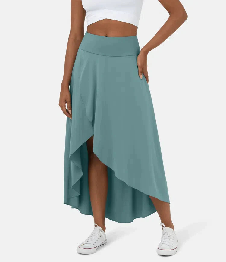 Amelie | Falda Midi Asimétrica de Tiro Alto, Elegante