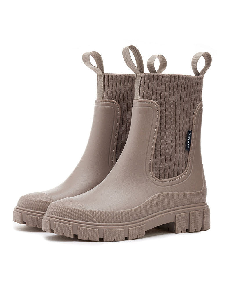 Botas Impermeables de Media Caña con Suela Gruesa