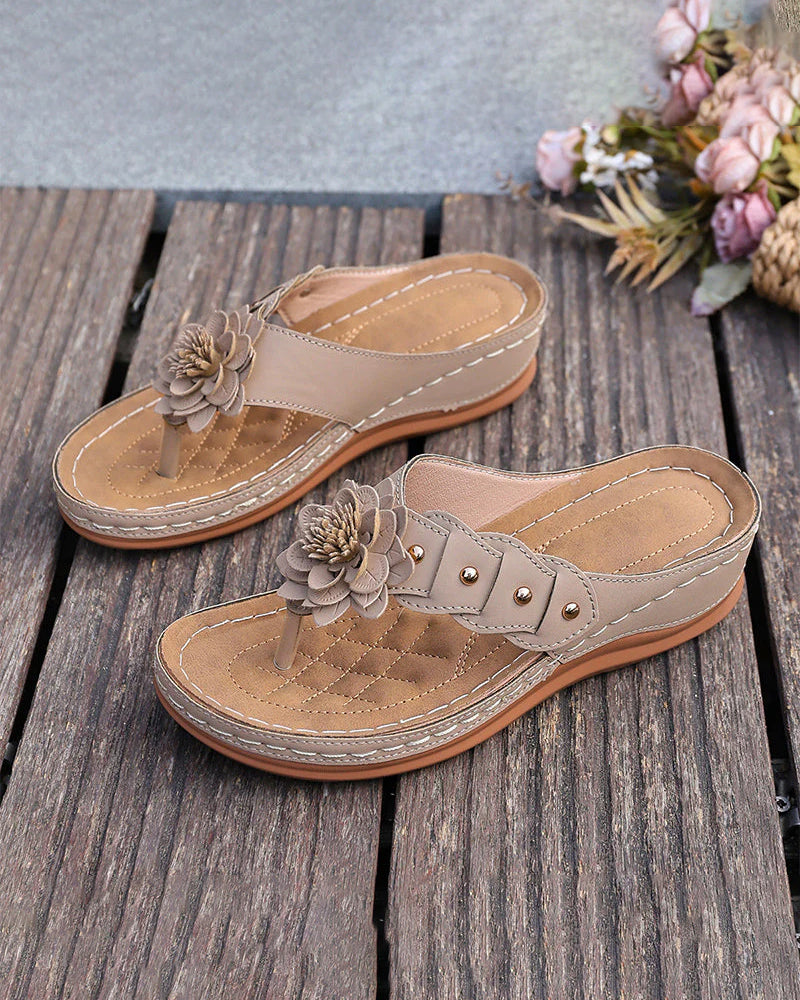 Sandalias con Flores y Plantilla Acolchada