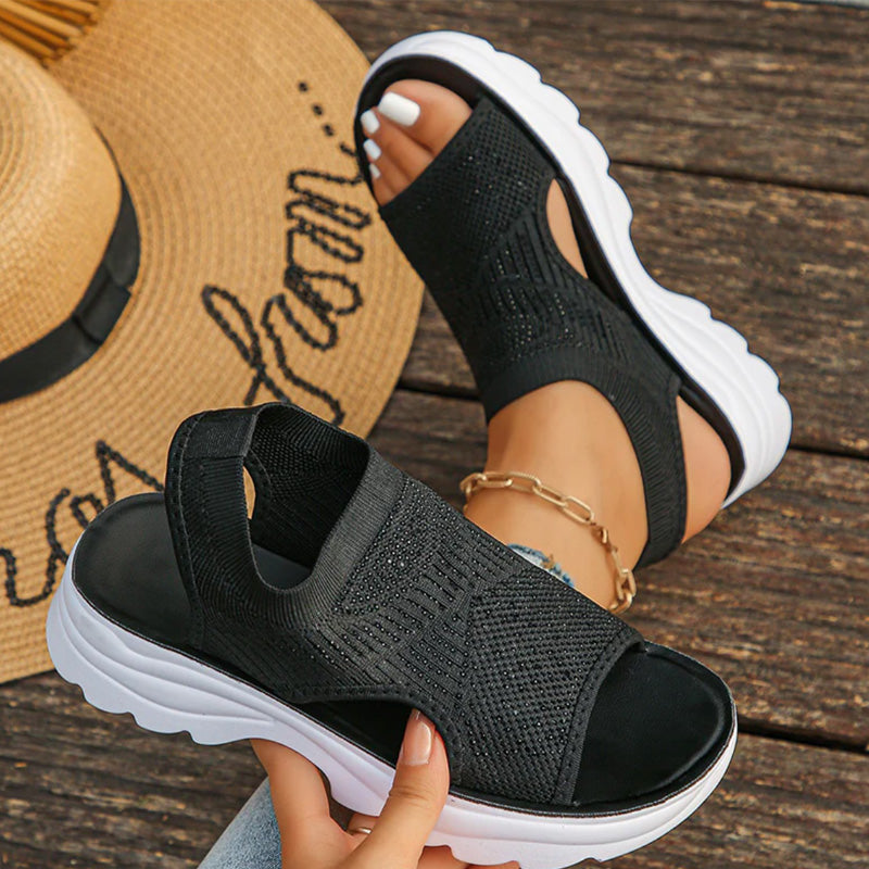 Sandalias de Plataforma con Rejilla Transpirable