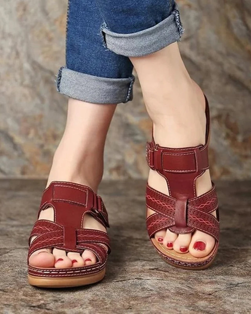 Sandalias de Mujer con Acabado Efecto Piel