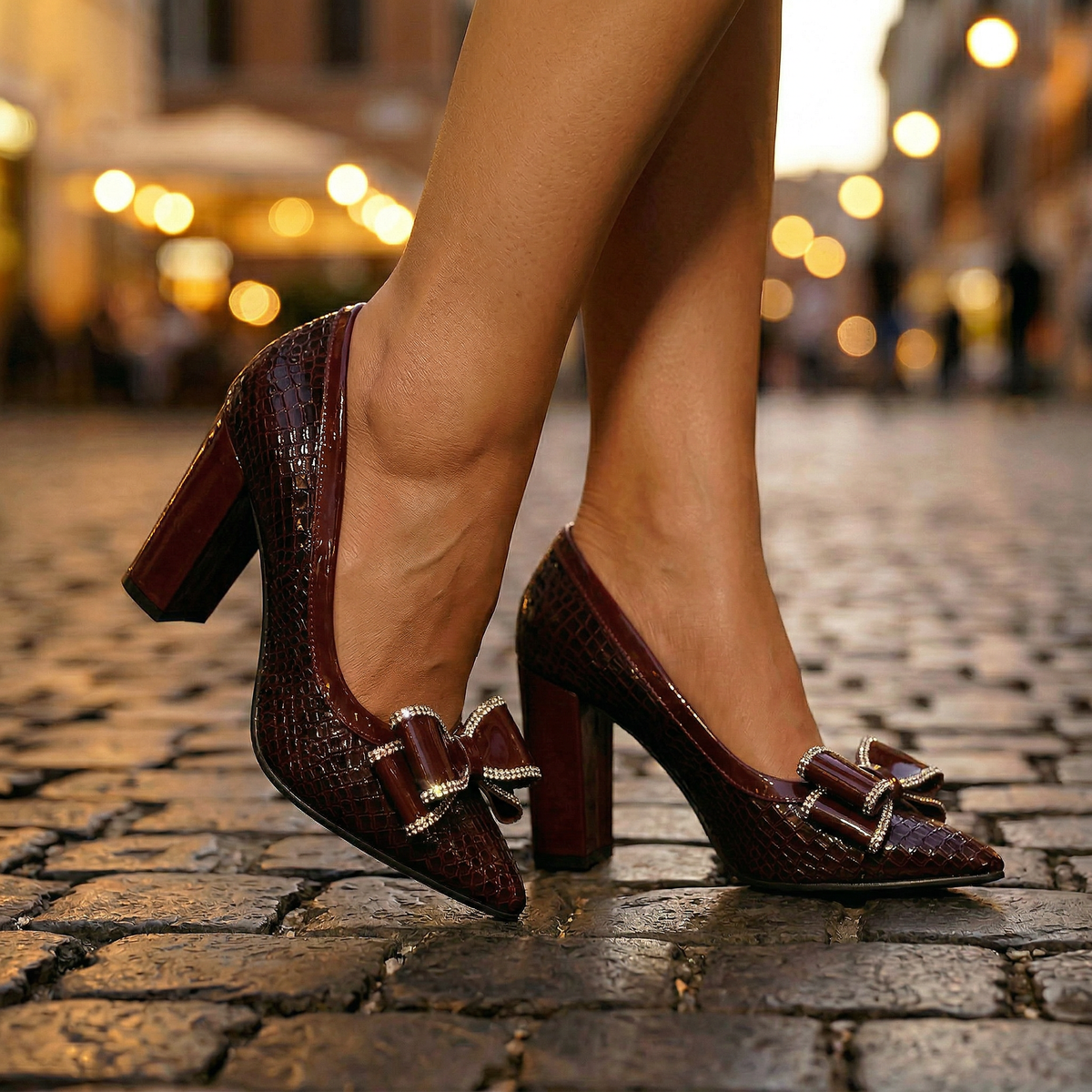 Cecilia | Zapatos de Salón con Lazo Brillante, Sofisticados