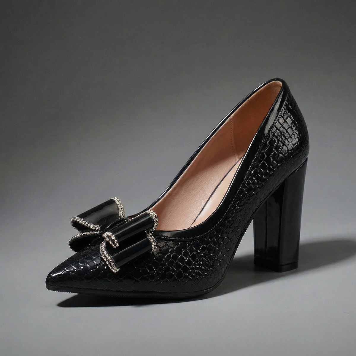 Cecilia | Zapatos de Salón con Lazo Brillante, Sofisticados