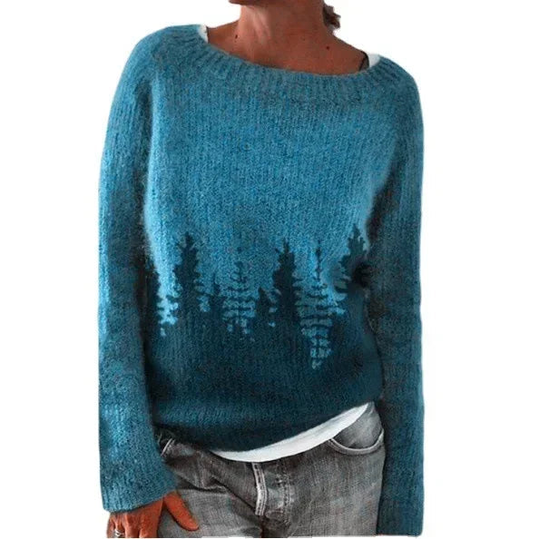Elsa | Jersey de Cuello Redondo con Estampado Fair Isle, Invernal