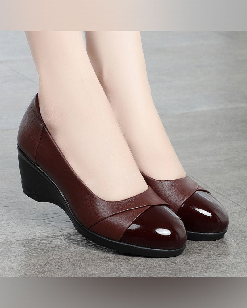 Zapatos de Cuña con Puntera Redonda