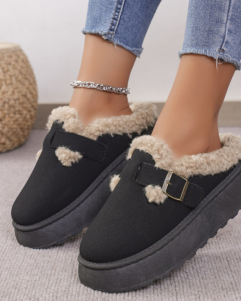 Zapatillas de Casa con Hebilla y Suela Gruesa