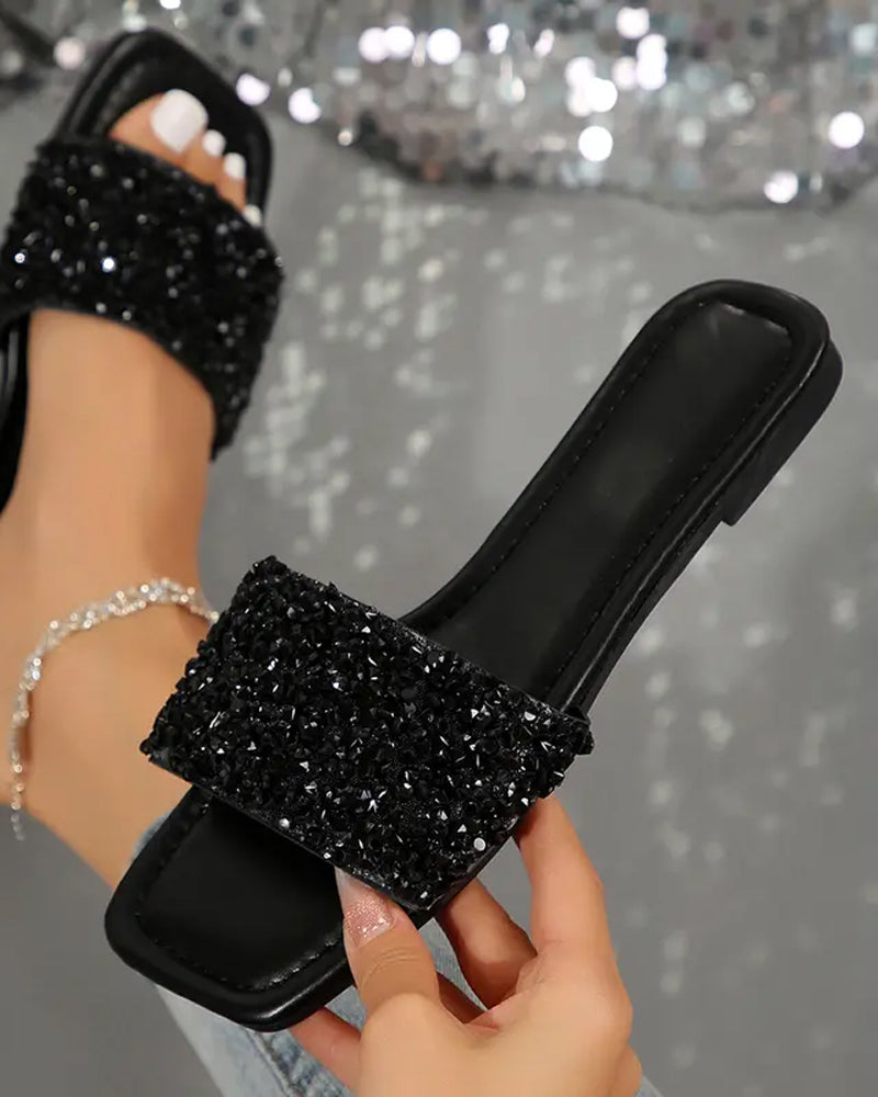 Sandalias Planas con Lentejuelas
