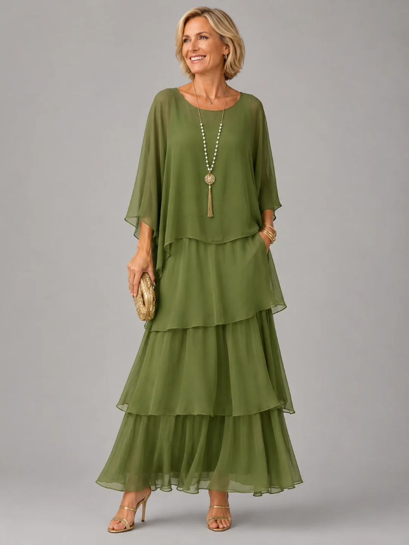 Lara | Vestido Maxi Fluido en Capas, Elegante y Cómodo