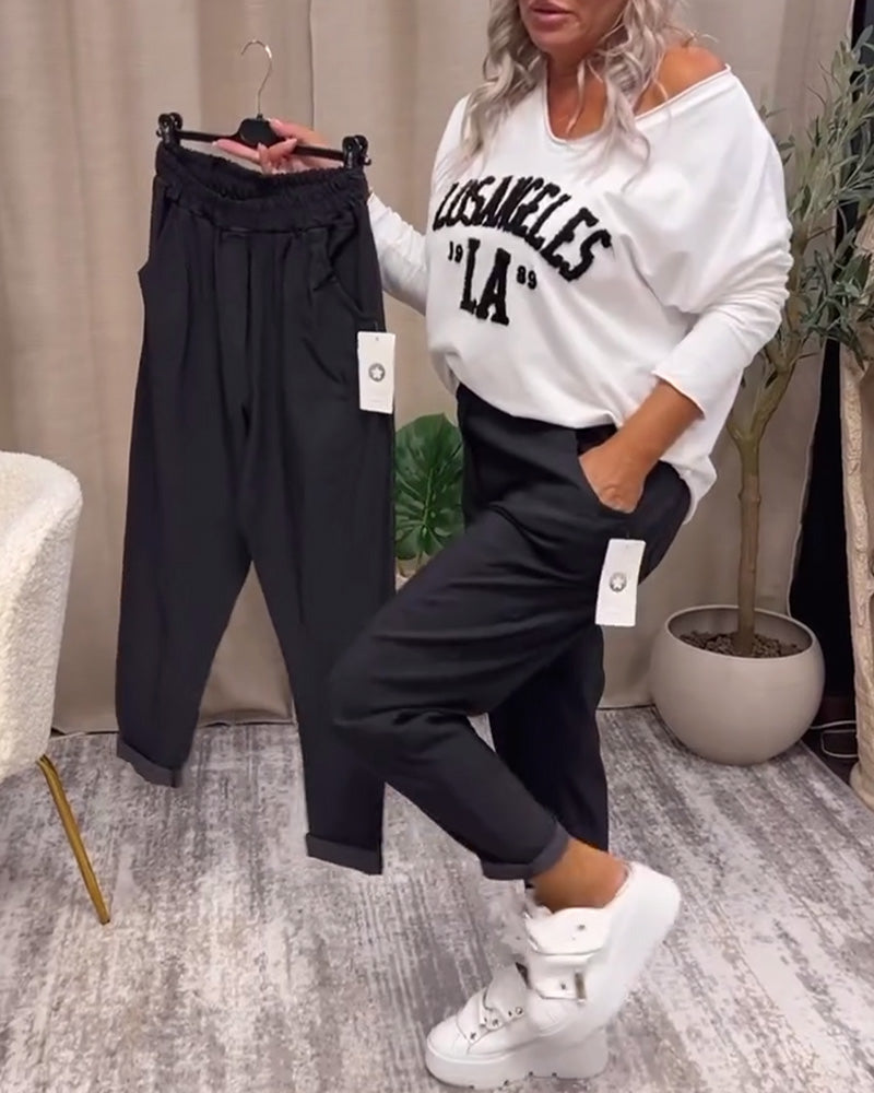 Diamante | Pantalón Casual Liso con Bolsillo, Básico Elegante