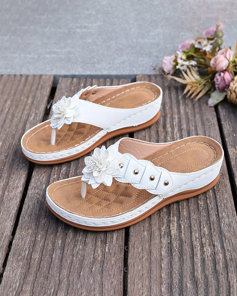 Sandalias con Flores y Plantilla Acolchada