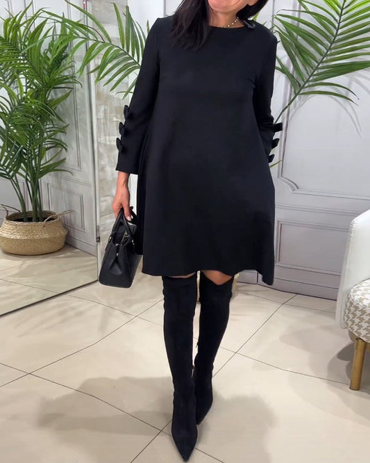 Vestido casual hasta la rodilla de manga larga
