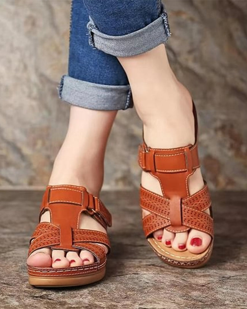 Sandalias de Mujer con Acabado Efecto Piel