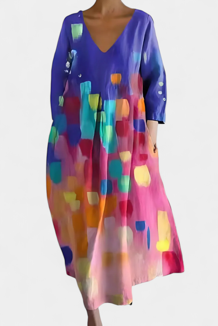 Isalinde | Vestido Cómodo con Escote en V, Favorecedor