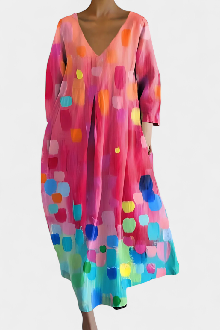 Isalinde | Vestido Cómodo con Escote en V, Favorecedor