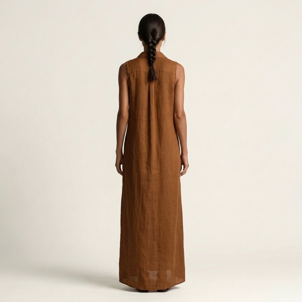 Mirabell | Vestido Maxi sin Mangas con Capucha y Botones, Versátil