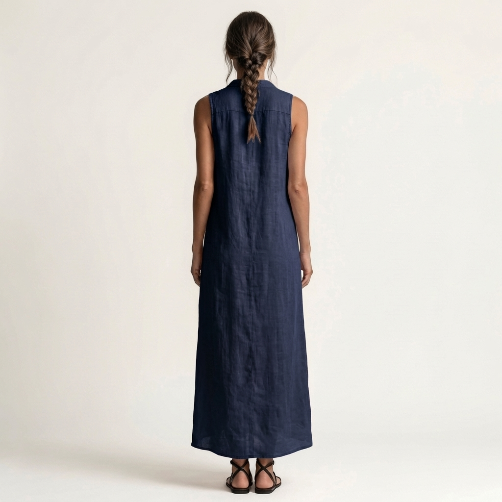 Mirabell | Vestido Maxi sin Mangas con Capucha y Botones, Versátil