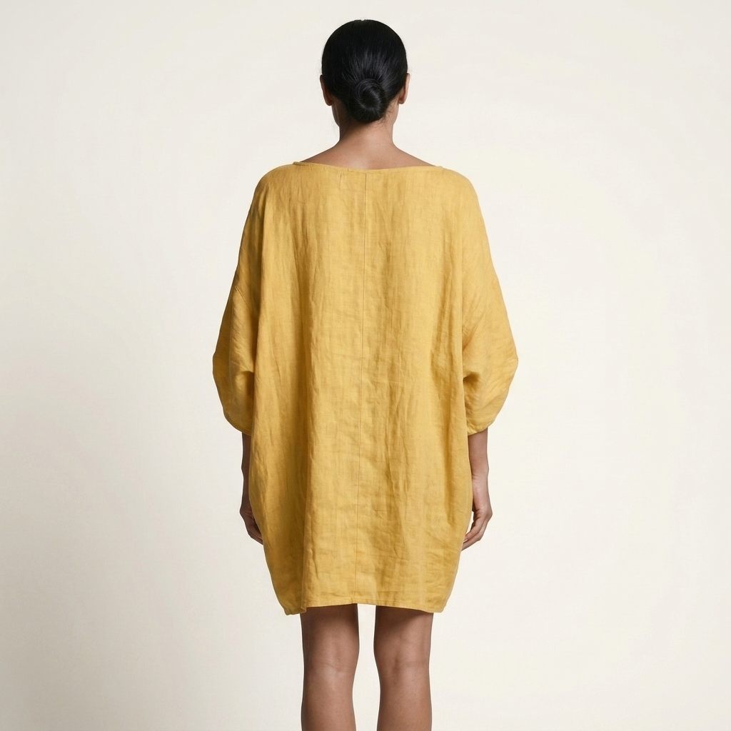 Glorielle | Vestido Corto Holgado con Mangas Murciélago y Bolsillos