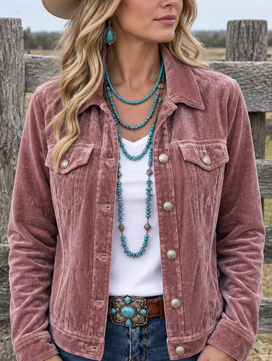 Dianne | Chaqueta de Terciopelo con Botones, Vintage