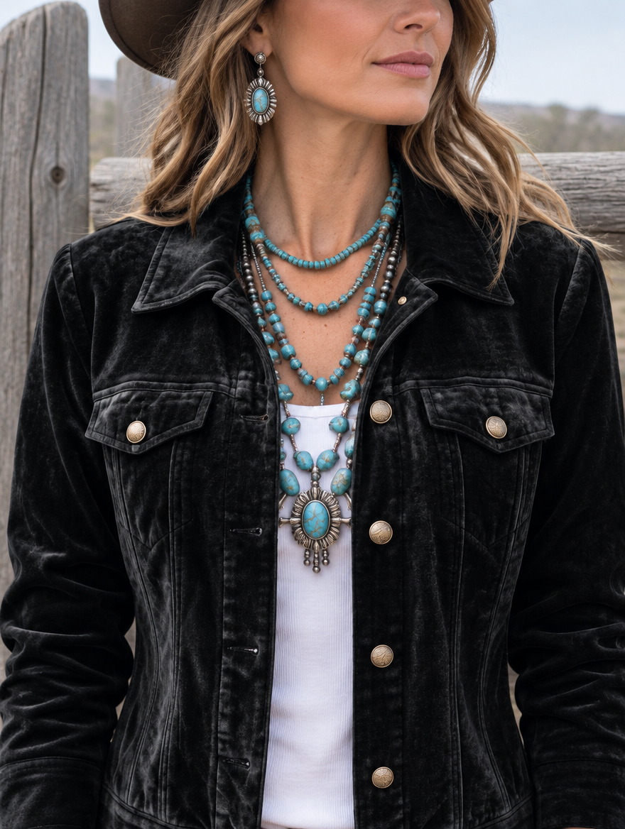 Dianne | Chaqueta de Terciopelo con Botones, Vintage