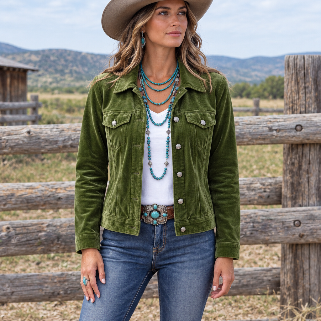Dianne | Chaqueta de Terciopelo con Botones, Vintage
