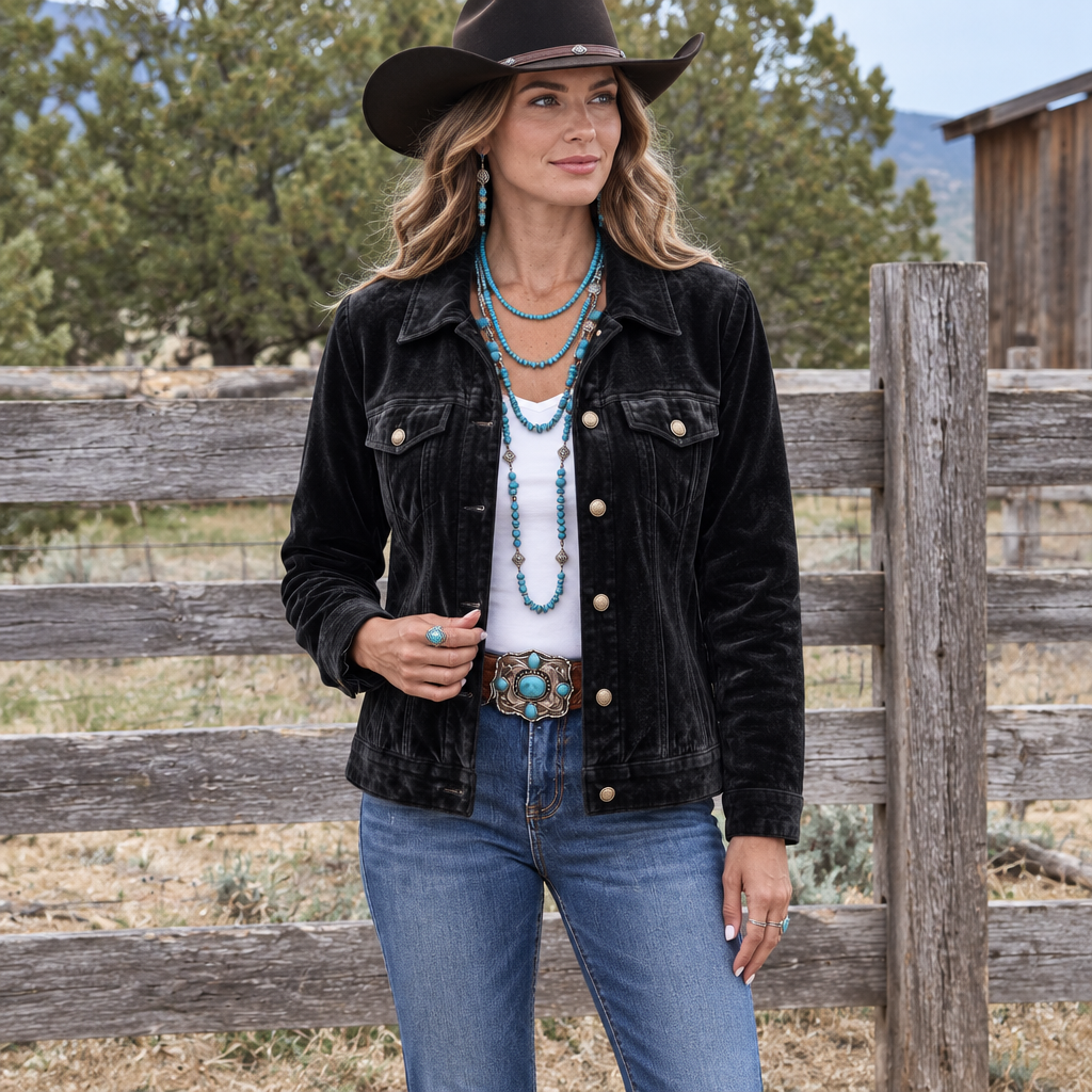 Dianne | Chaqueta de Terciopelo con Botones, Vintage