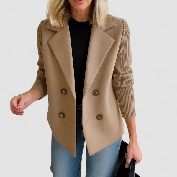 Romane | Abrigo Entallado con Mangas de Punto, Elegante