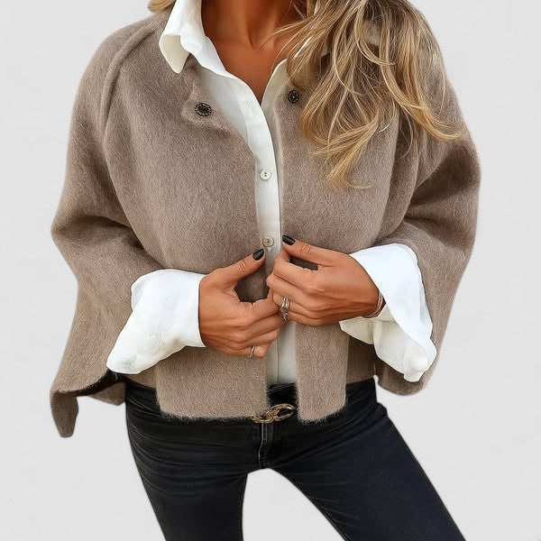 Marzia | Chaqueta Corta de Mezcla de Lana Efecto Cachemira, Chic
