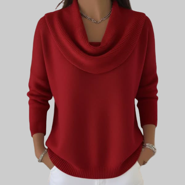 Nina | Jersey de Punto con Cuello Drapeado, Sofisticado