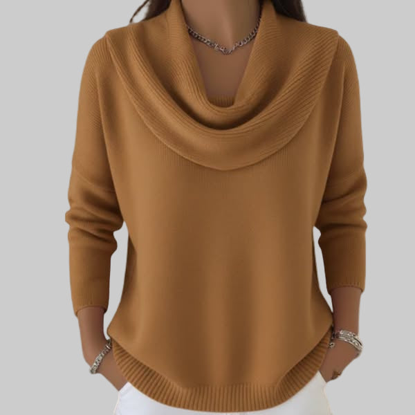 Nina | Jersey de Punto con Cuello Drapeado, Sofisticado