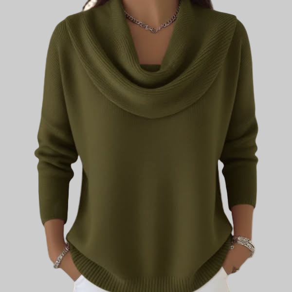 Nina | Jersey de Punto con Cuello Drapeado, Sofisticado