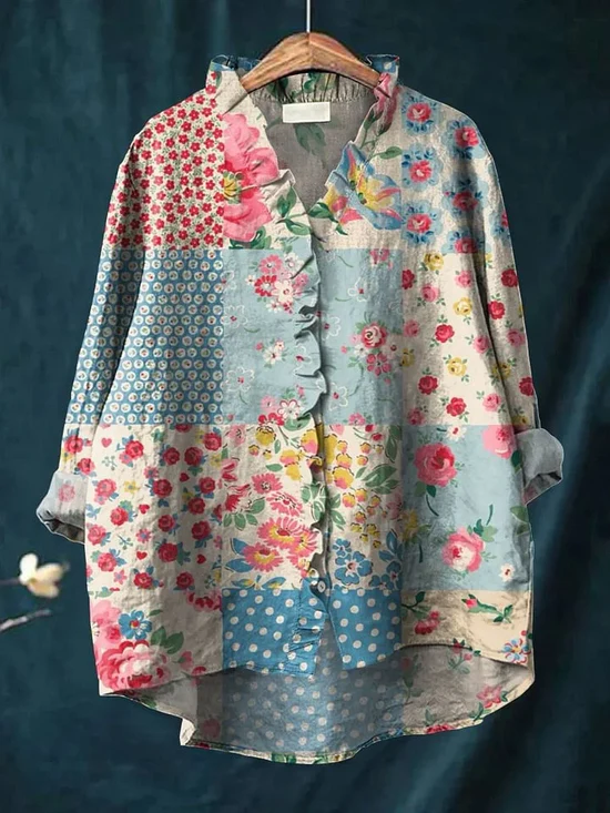Julieta | Camisa Floral con Volantes, Romántica