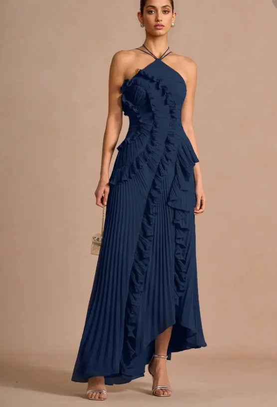 Liyana | Vestido con Volante en Espiral, Fluido y Femenino