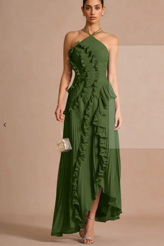 Liyana | Vestido con Volante en Espiral, Fluido y Femenino