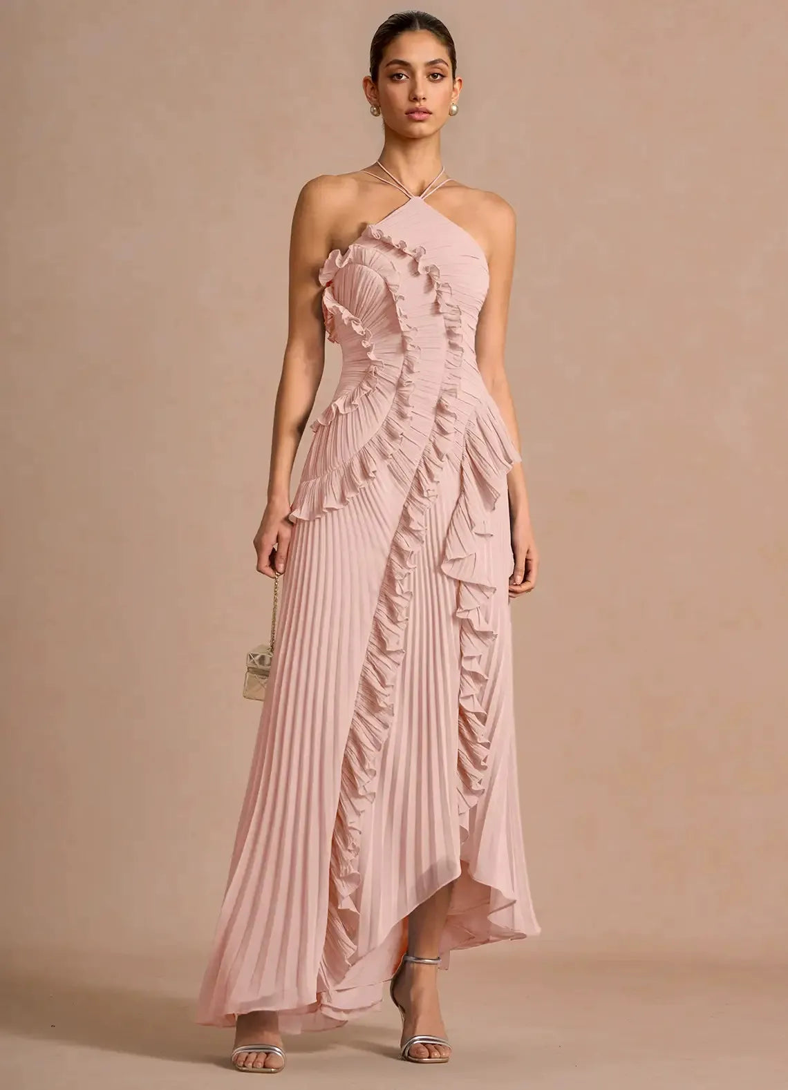 Liyana | Vestido con Volante en Espiral, Fluido y Femenino