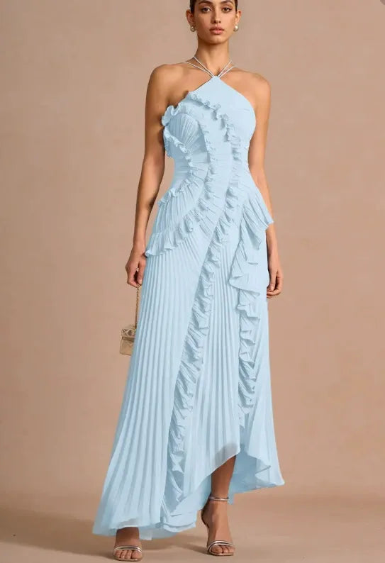 Liyana | Vestido con Volante en Espiral, Fluido y Femenino