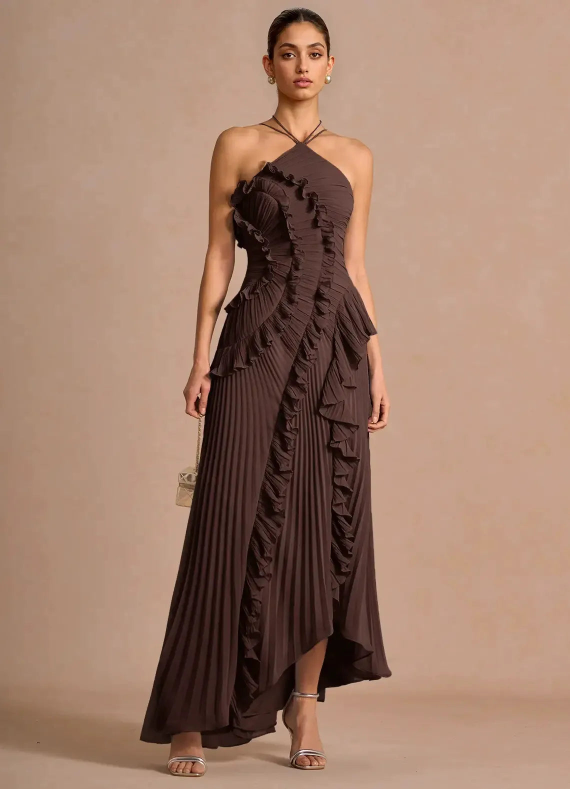 Liyana | Vestido con Volante en Espiral, Fluido y Femenino