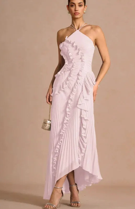 Liyana | Vestido con Volante en Espiral, Fluido y Femenino