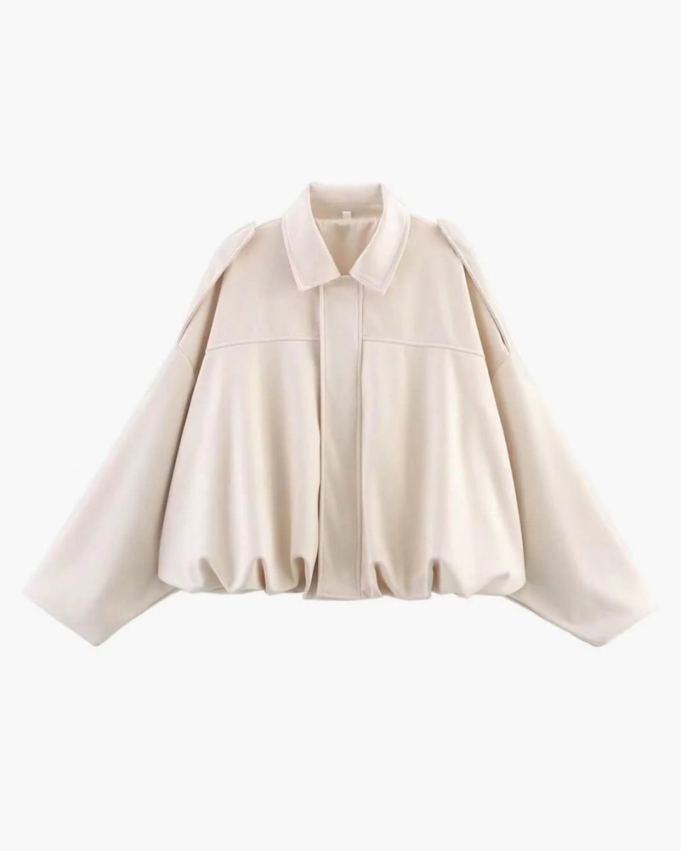 Mireya | Cazadora Bomber de Antelina con Cuello, Moderna