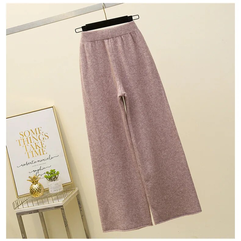 Milagros | Conjunto de Jersey de Cuello Alto y Pantalón Acampanado, Acogedor